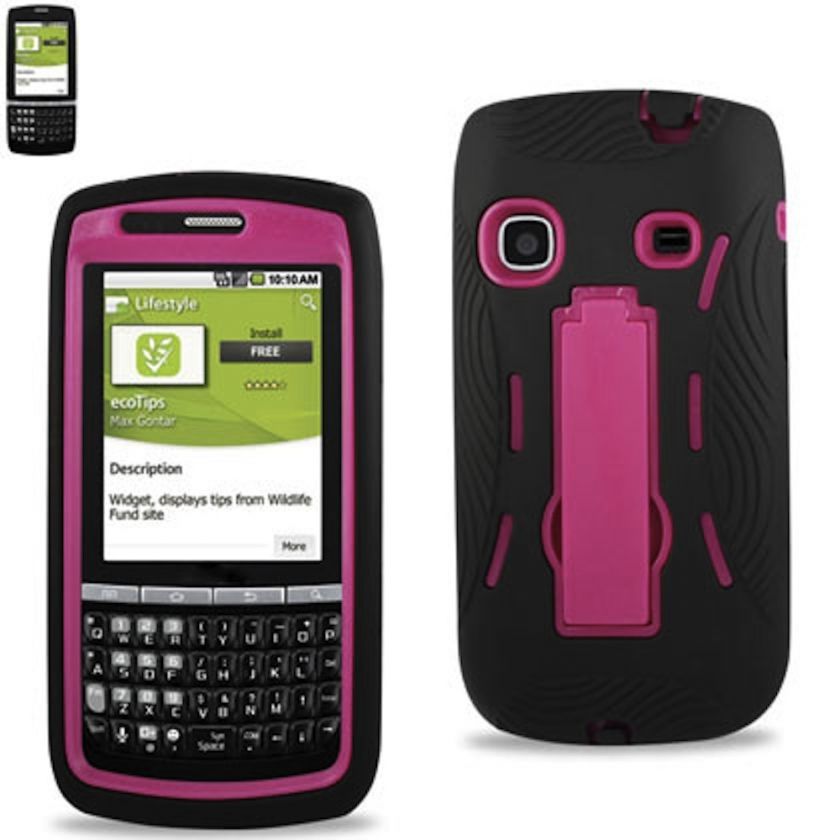 Sprint Samsung Replenish M580 Hybrid Impact Stand Case Hot Pink Boost 