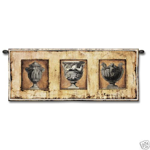 Vases Romanines II Three Urns Art Wall Hanging Tapestry  