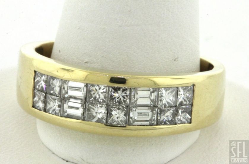 HEAVY 18K GOLD 1.56CT VS/F DIAMOND MENS BAND RING SIZE 10.25  