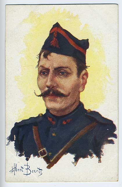 Art BEERTS soldier ww1 WWI war original c1915 postcard  