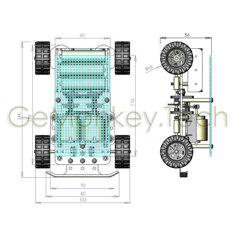 wheel drive mobile robot platform arduino compatible sku 00100 061