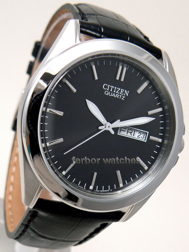 CITIZEN MEN LEATHER DAY DATE WR BF0580 06E  