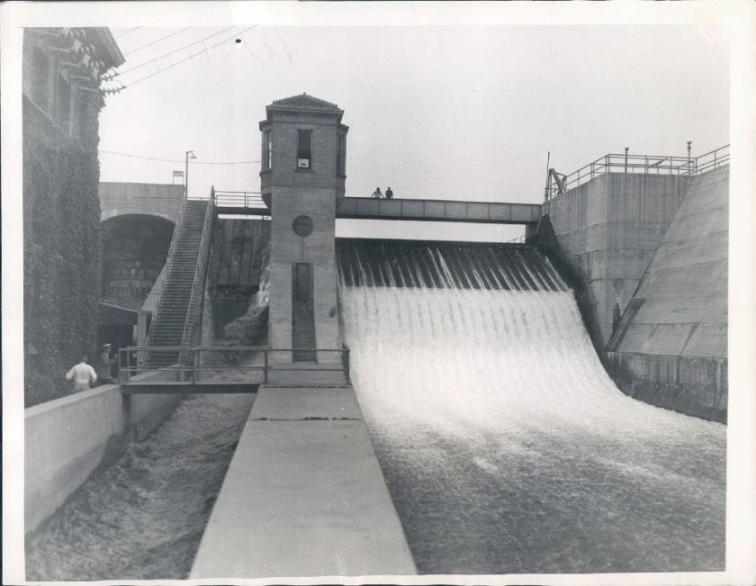   Photo of The Bear Trap Dam at Lockport IL. Photo dated Aug 10, 1936