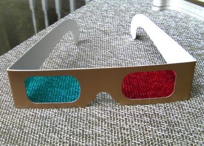 100 one hundred 3d glasses anaglyph red blue cyan paper cardboard 