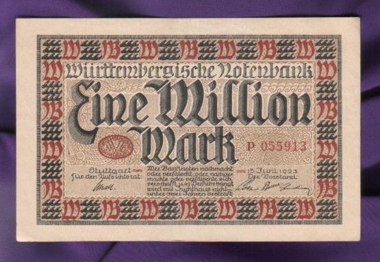 Rare  WWII German 1,000,000 Million Note  Uncirculated  