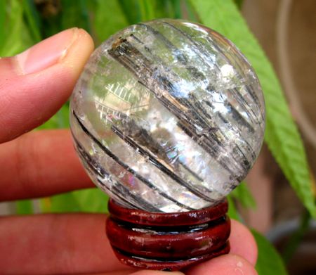 AAA++ RUTILATED quartz crystal Rainbow sphere ball heal  