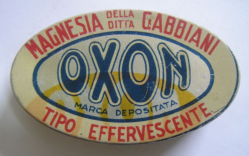 OXON GABBIANI TIN BOX PHARMACY ALUMINUM c1935 ITALY  