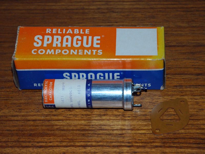 NIB NOS Sprague capacitor TVL 1471 150MFD 200VDC  