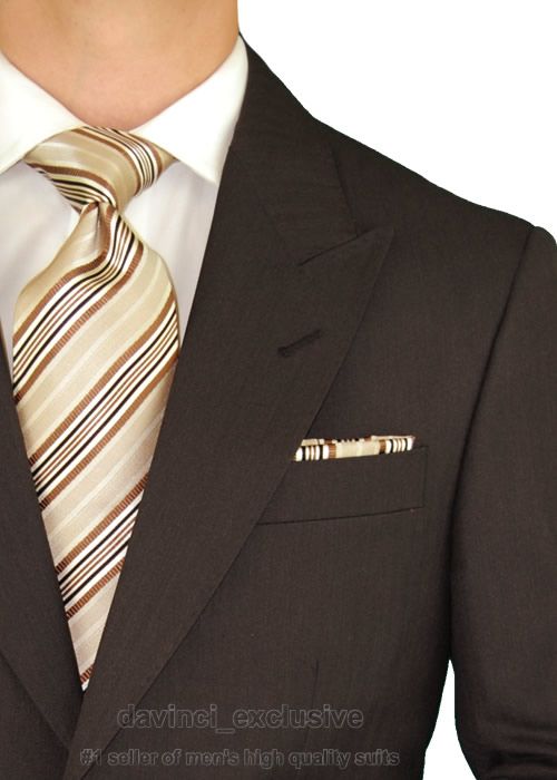 VALENTINO $1498 MENS SUIT WOOL A135 BROWN 46R  