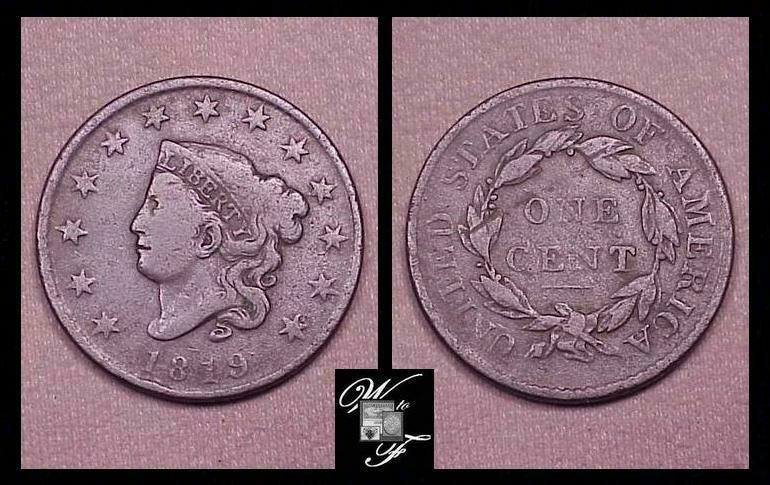 1819  Large Cent (Coronet Head)  VG/F  