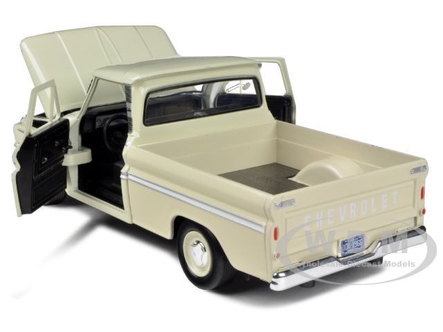 1966 CHEVROLET C10 FLEETSIDE PICKUP CREAM 1/24 DIECAST MODEL BY 