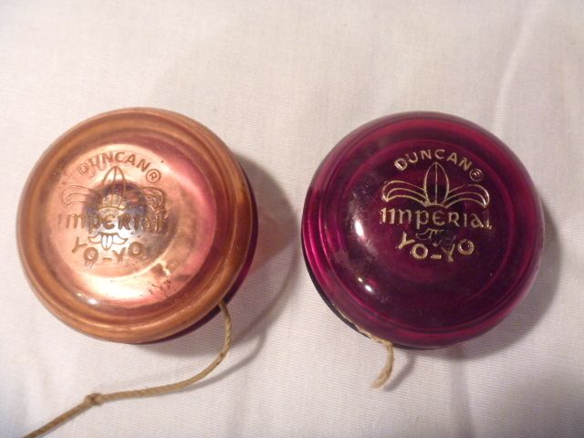 Vintage Duncan Imperial Yo Yo yoyo Yo Yo 2 red pink strings classic 