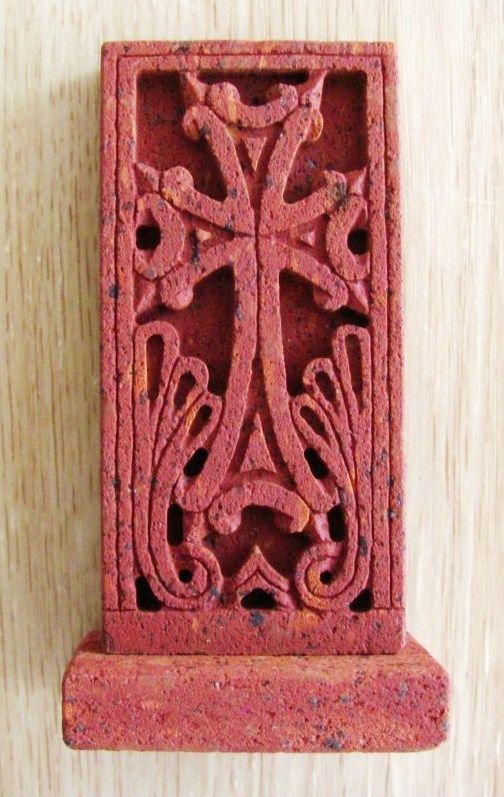 ARMENIA ARMENIAN TUFF STONE CROSS KHACHKAR SOUVENIR   