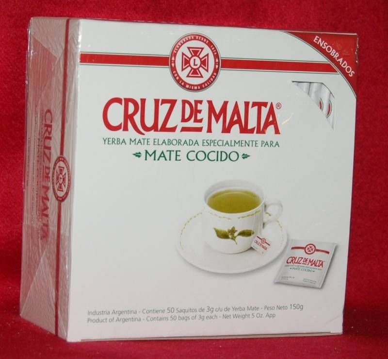 YERBA MATE TEA BAGS   CRUZ DE MALTA   50 TEA BAGS  