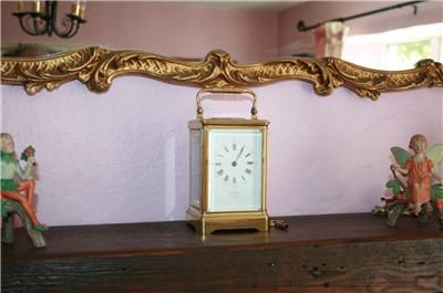 LARGE LEROY & FILS PARIS 8 DAY CARRIAGE CLOCK SERVICED  