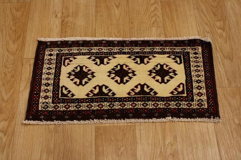 NEW IVORY 1X3 TURKOMAN PERSIAN ORIENTAL AREA RUG CARPET WOOL  