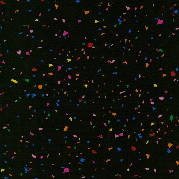 YD~RJR FABRIC~CONFETTI BASICS~5214 42~BRIGHTS/BLACK  