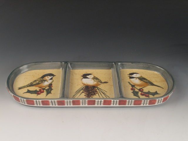 Pc. Lenox Winter Greetings Catherine McClung Divided Tray Salad 