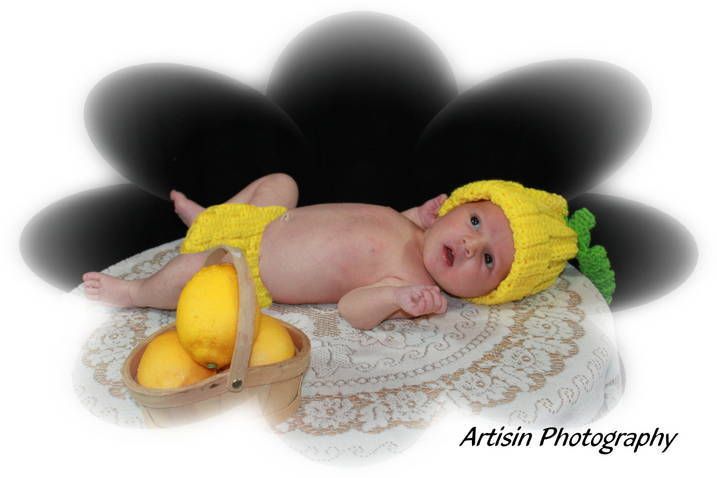 New 0 3 month baby lemon HAT CROCHET photo prop ♥  