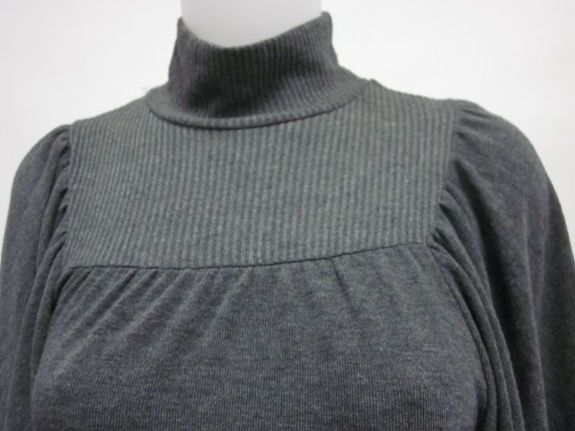 DESIGNER Gray Knit Butterfly Sleeve Tunic Sweater Sz M  