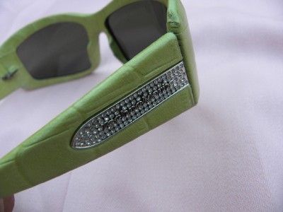 TECHNOMARINE LIME WRAP RHINESTONE LOGO SUNGLASSES NWOT  