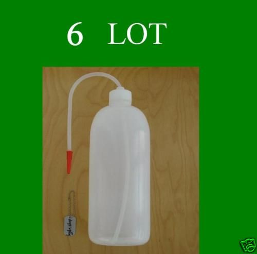 New LOT 6 Wash Bottle 1000 ML Plastic Squeeze Washing  