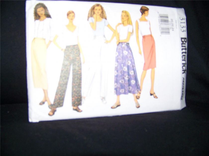 BUTTERICK 3133 SKIRT & SLACK PATTERN SIZES 20 22 24      