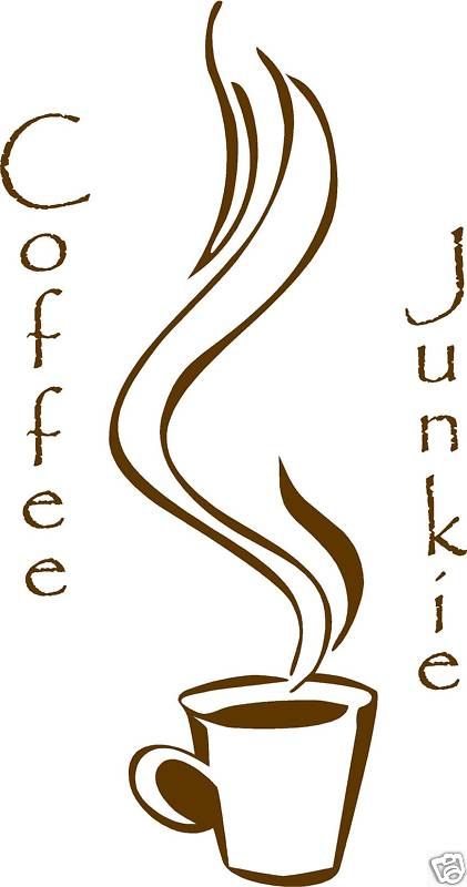 Coffee Junkie wall quote word letter art decor  