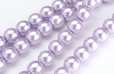 75 Soft Lavender Round Glass Pearl Beads 8MM  