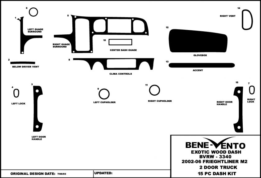 FREIGHTLINER M2 2002 03 2004 05 2006 WOOD GRAIN KIT  