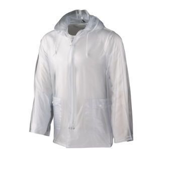 CLEAR, RAIN COAT, JACKET, HOOD, POCKETS, ZIP S L XL 2XL  