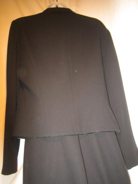 ANN TAYLOR Black cocktail dress & jacket w/beads Wom 14  