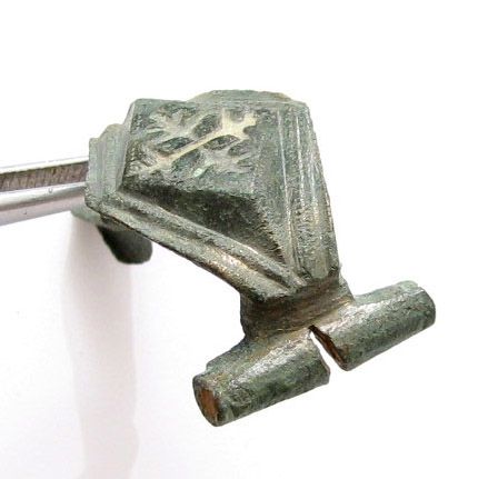 WONDERFUL ROMAN BRONZE ENAMELED FIBULA  