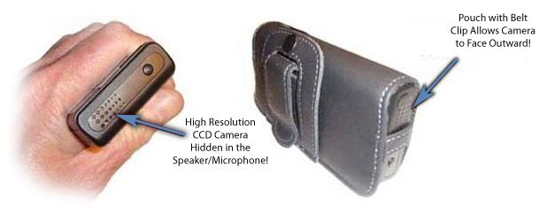   In Hidden Camera and Wired Cam Input Included Pouch with Belt Clip