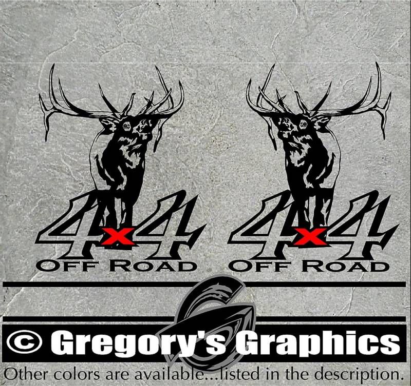 Bull Elk 4x4 offroad decals for your truck or SUV  