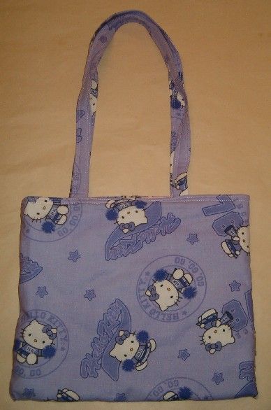 PURSE TOTE BAG MADE W HELLO KITTY FABRIC HANDBAG NEW  