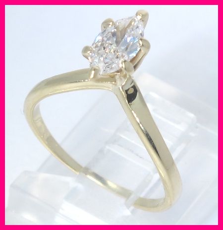 Ladies 14kyg Marquise Diamond Engagement Ring .65ct  