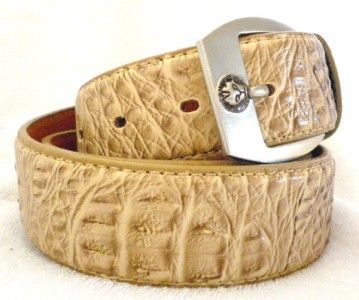 New Mens Croco Lion Leather Khaki Casual Golf Belt MLXL  