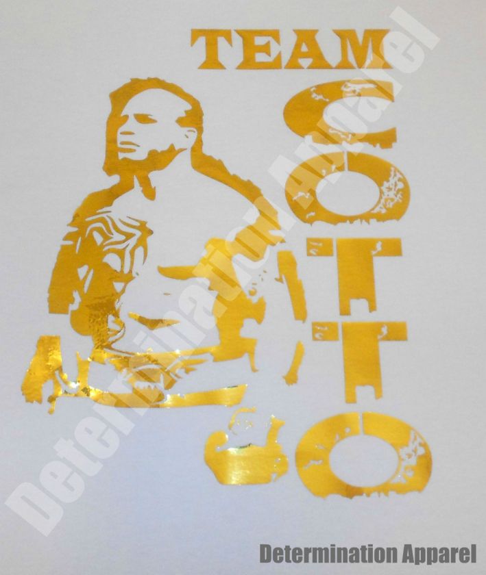 Miguel Cotto T Shirt GOLD WHITE Junito vs Floyd Mayweather Boxing 