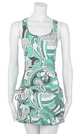 New Short Summer Mini Foral Retro Slinky Green Dress  