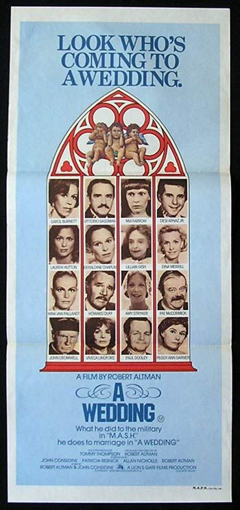 WEDDING 1978 Robert Altman Daybill Movie poster  