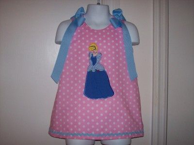 Cinderella Applique PINK Polkadot A line Dress CUSTOM  