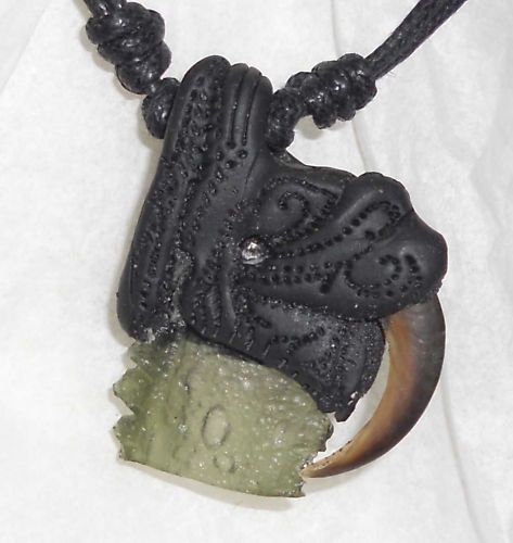 Porcupine Claw/Moldavite/Tiny Danburite Power Shield  