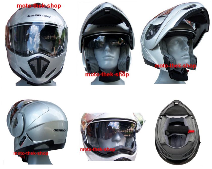 KLAPPHELM Motorradhelm mit Sonnenblende sw si matt XL  