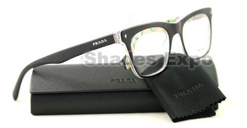 NEW PRADA EYEGLASSES VPR 01N BLACK OPTICAL RX ABY 101  