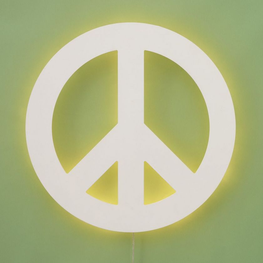 Pottery Barn Teen Peace Sign Wall Light New in Box  