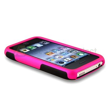 PINK 3PIECE HARD CASE COVER FOR IPHONE 3G 3GS S NEW  