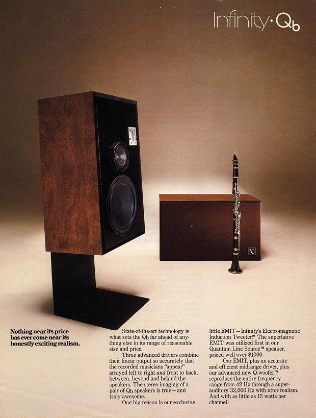 INFINITY Qb 10 3 WAY SPEAKER SYSTEM, RESTORED, FAMOUS EMIT TWEETER 