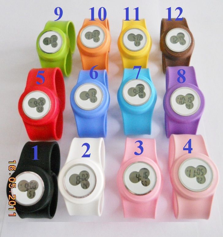 5x Sport Silicone Slap On DIGITAL Watch Silicon LOT  