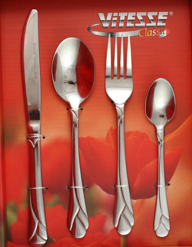 ViTesse Classics 24 PC 18/10 Ultra Polished Flatware Set   Service for 